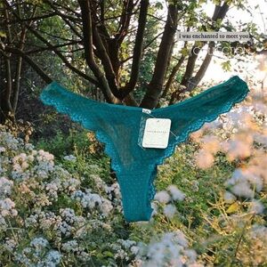 NWT Fairycore Intimately by Free People Midweek Thong in Green